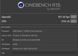 LUV MACHINES AGシリーズ CINEBENCH Ryzen 7 3700X GTX1660Ti