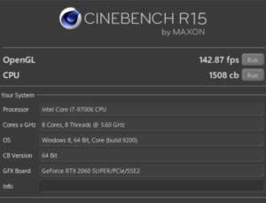 daiv Z7,Core i7-9700K,RTX2060SUPER,CINEBENCH,,,