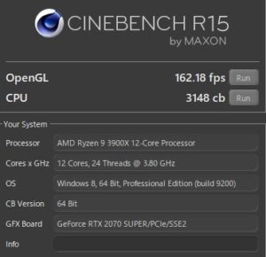 ドスパラ,GALLERIA ZA9R-R70S,Ryzen 9 3900X,RTX2070S,性能,ベンチ,R15