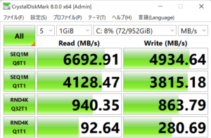 G-Tune HN-Z,SSD,転送速度,