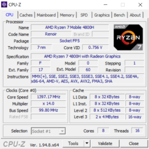 ドスパラ,raytrek G5-R,レビュー,ブログ,CPU,Ryzen 7 4800H,性能,ベンチマーク