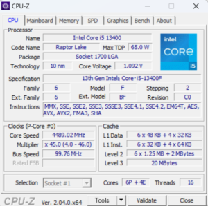 GALLERIA RM5C-R36,レビュー,感想,口コミ,評価,ブログ,ドスパラ,Core i5-13400F,CPUZ,性能,比較