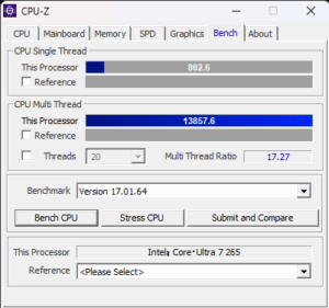  Core Ultra 7 265,DAIV KM,性能,ベンチマーク,R20